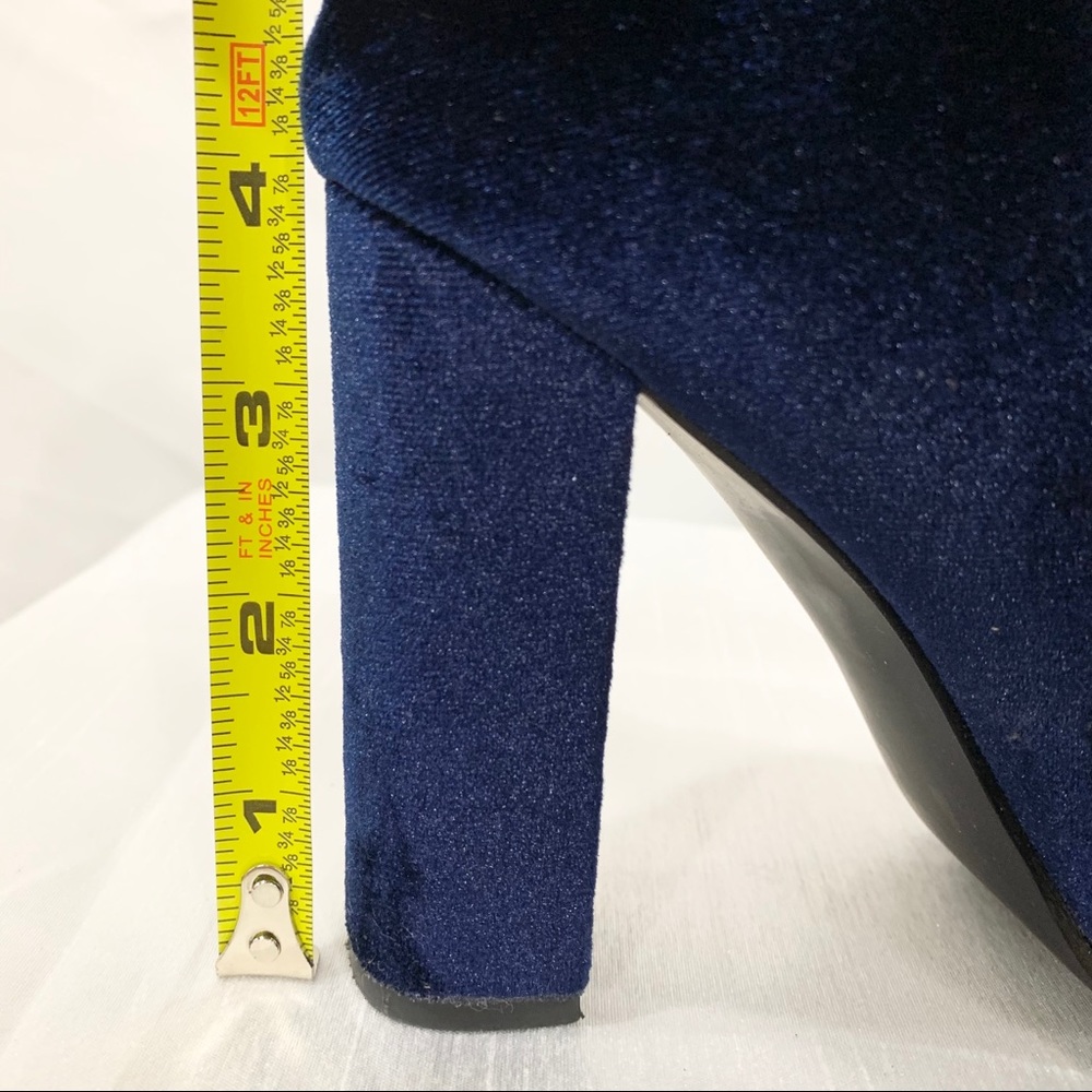 STEVE MADDEN Blue Velvet Sock Booties - Picture 6 of 8